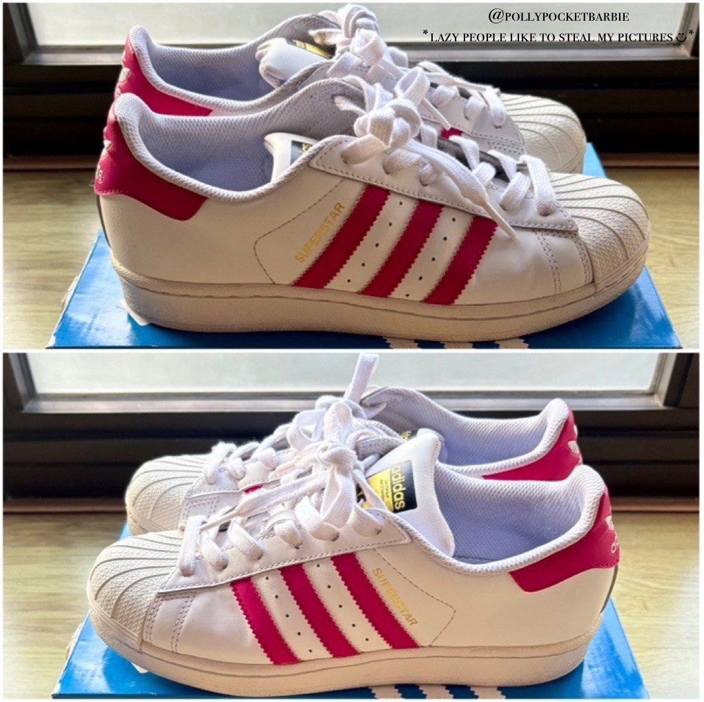 PRELOVED ADIDAS SUPERSTAR HOT PINK SHOES B23644 Women s Fashion Footwear Sneakers on Carousell