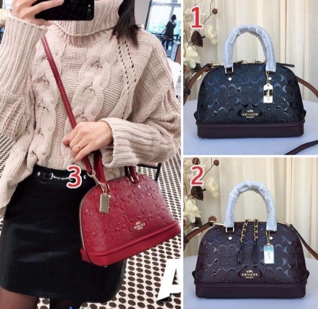 Preorder coach mini sierra satchel in signature debossed prints waiting time 10 to 12days after payment has been made chat to buy to order Women s Fashion Bags Wallets Shoulder Bags on Carousell