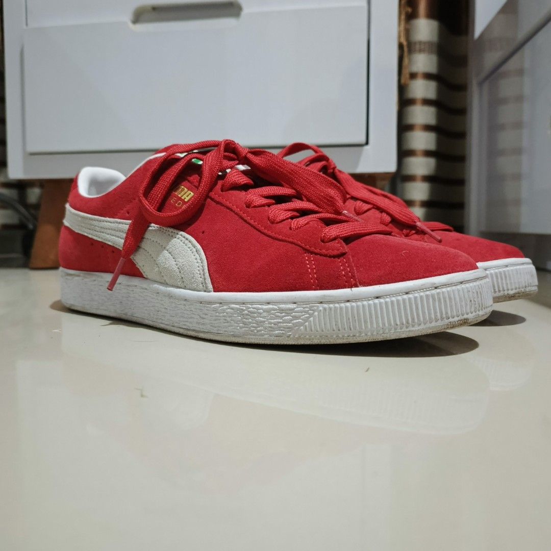 Puma Suede Classic xxi Size 43 Color Red original Fesyen Pria Sepatu Sneakers di Carousell