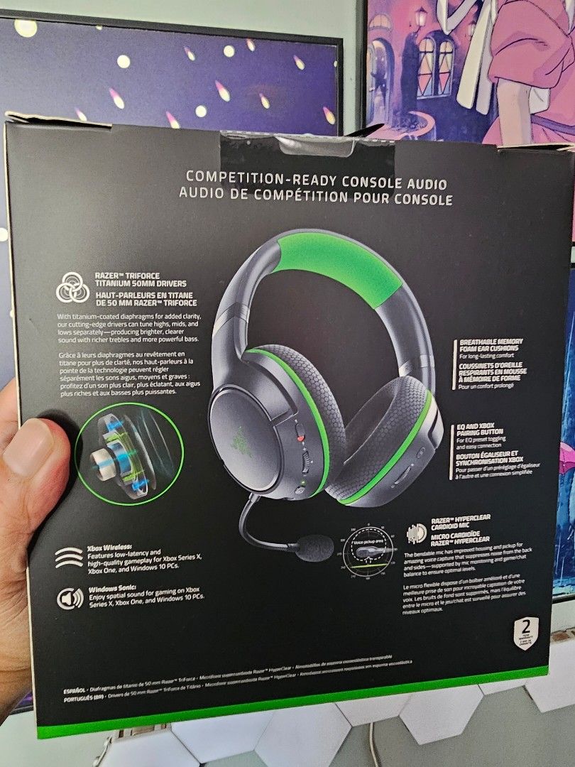 Razer Kaira Wireless Headset for Xbox (Category: Headphones & Headsets) located in Pasig City. Submitted by jumpedmarrow979 (Listing ID 1324787197, Image 2). Description: FS: Razer Kaira Wireless Headset for Xbox PhP 5,500.00 Brand new and sealed Location: Pasig MoP: GCash, Maya, bank transfer.