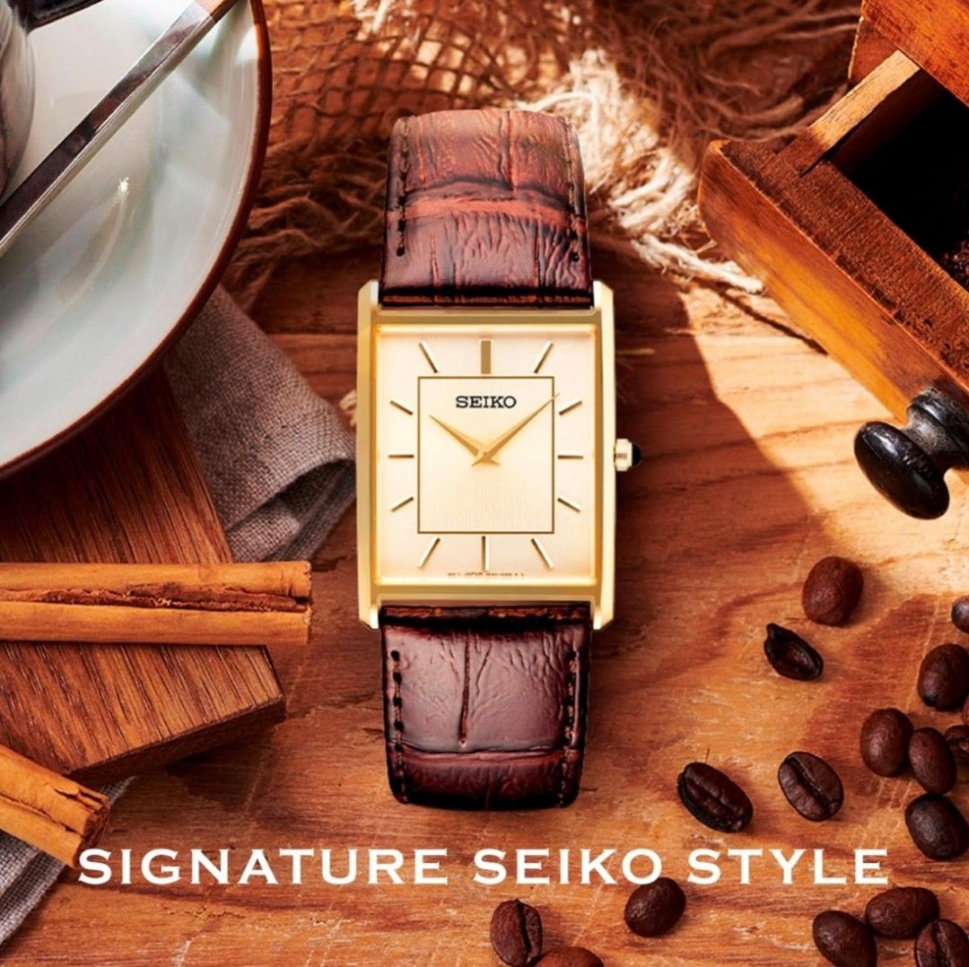 Seiko Champagne Tank Watch Men s Fashion Watches Accessories Watches on Carousell