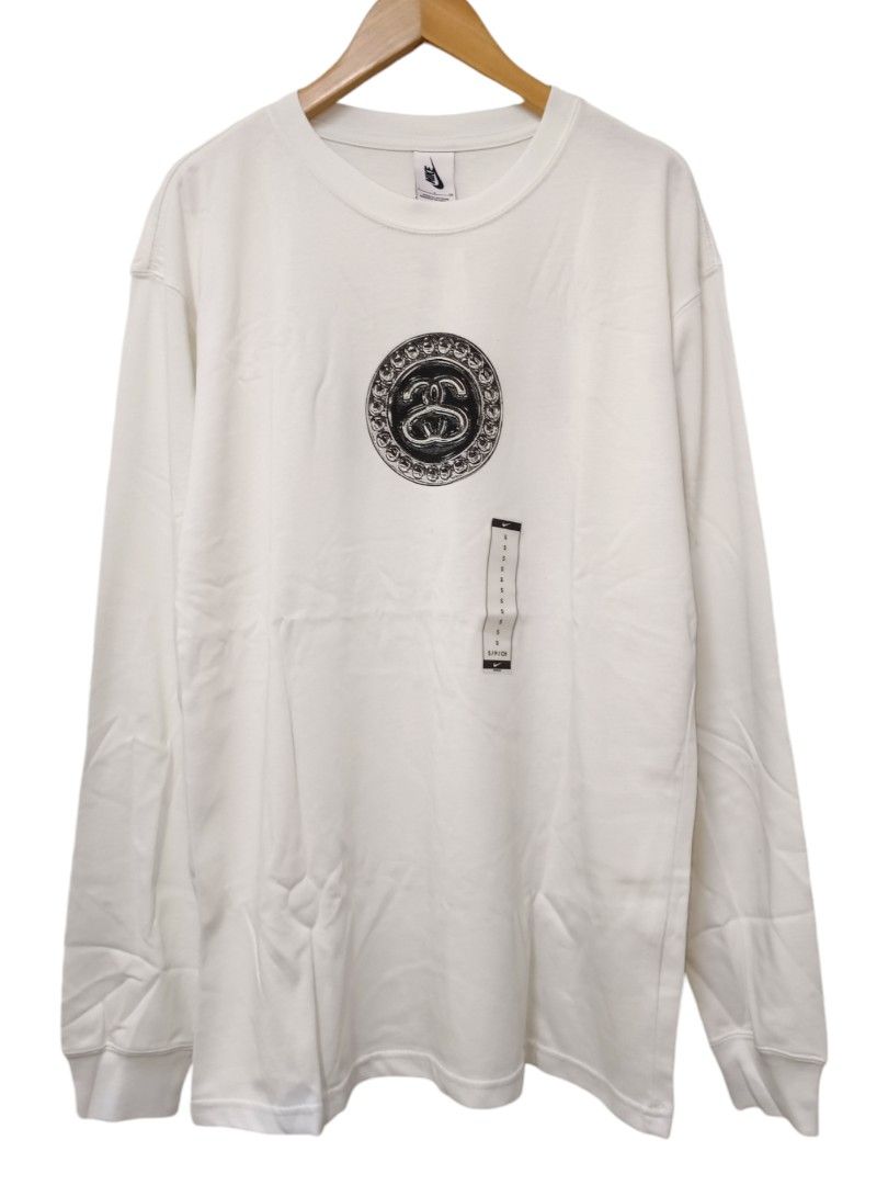 nike stussy long sleeve white