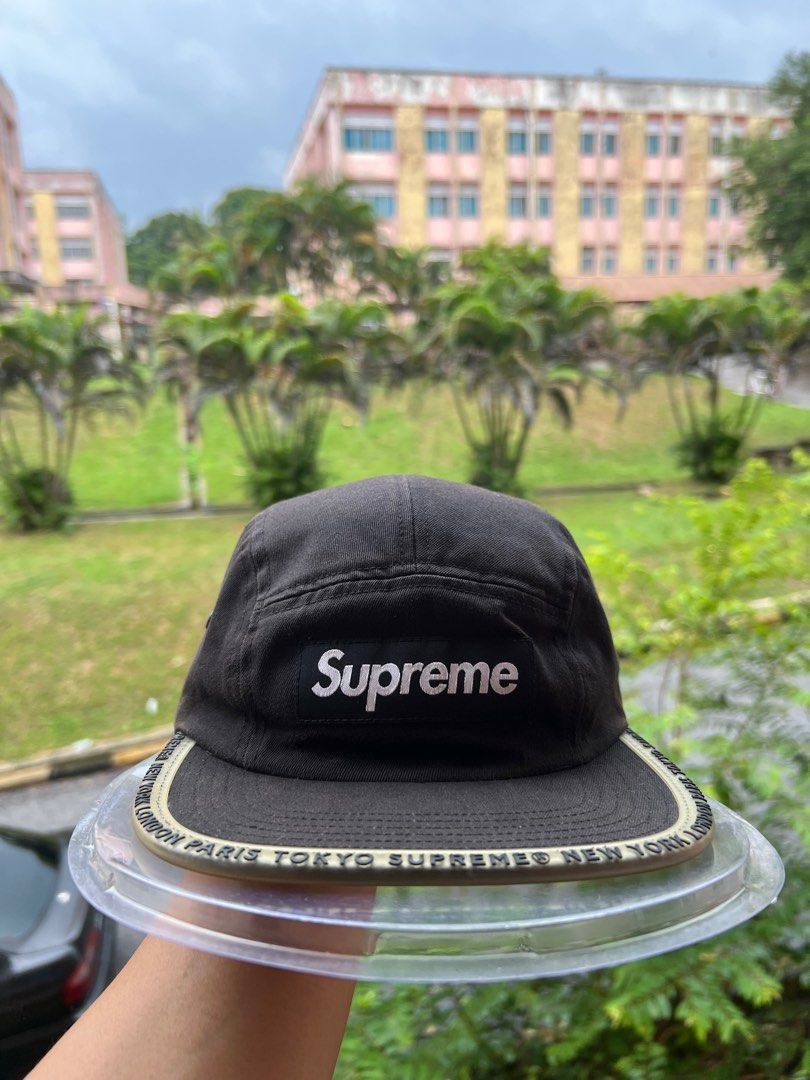 Supreme Worldwide Visor Tape Camp Cap Black