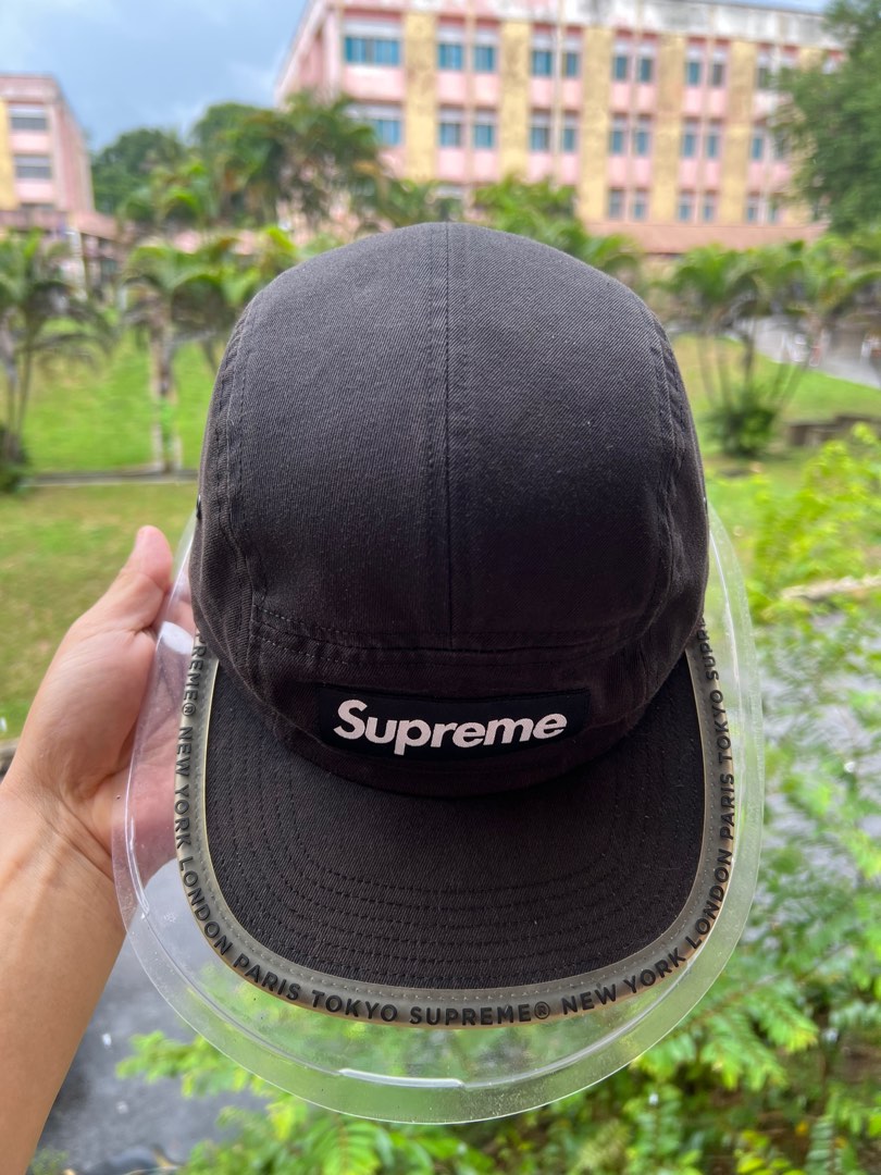 Supreme Worldwide Visor Tape Camp Cap Black Men s Fashion Watches Accessories Cap Hats on Carousell