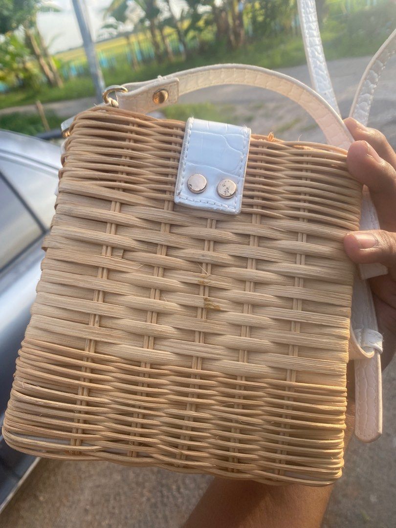 Wicker bag topshop top