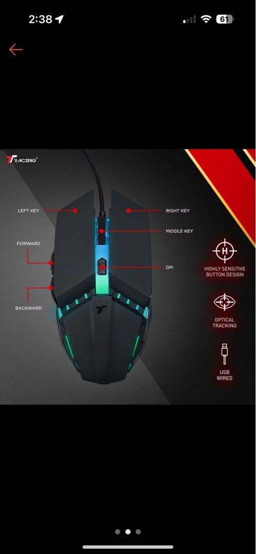 TT Racing Wired Gaming Mouse, Computers & Tech, Parts & Accessories ...