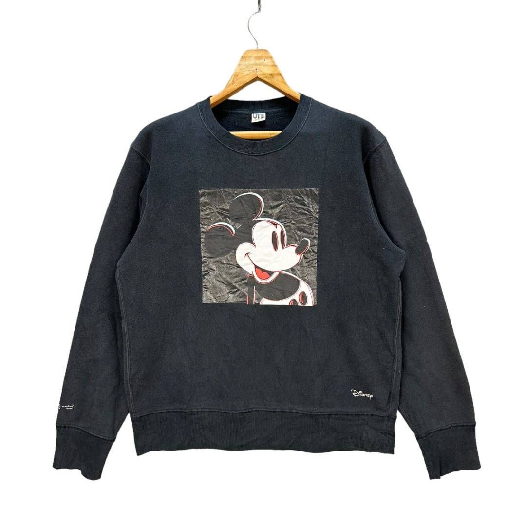 Uniqlo Andy Warhol Mickey Mouse Graphic Print Sweatshirt A1 0005 Men s Fashion Tops Sets Hoodies on Carousell