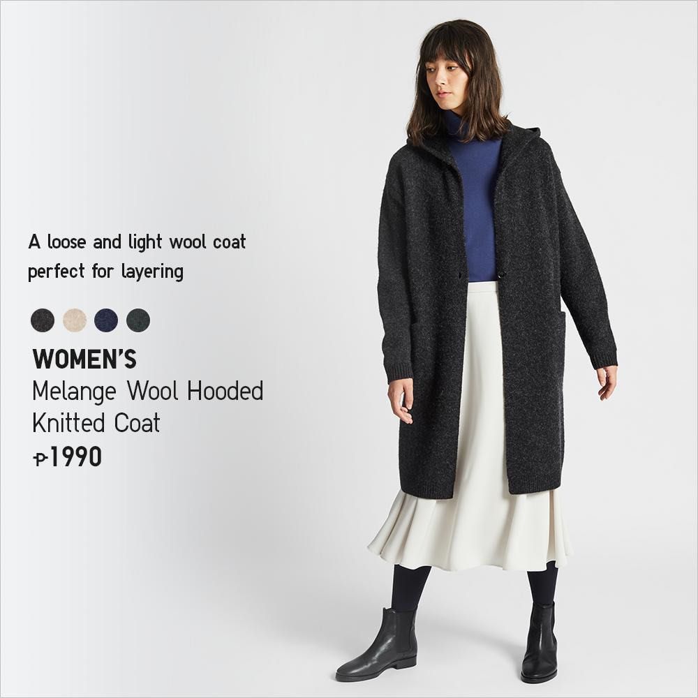 Uniqlo melange wool coat top