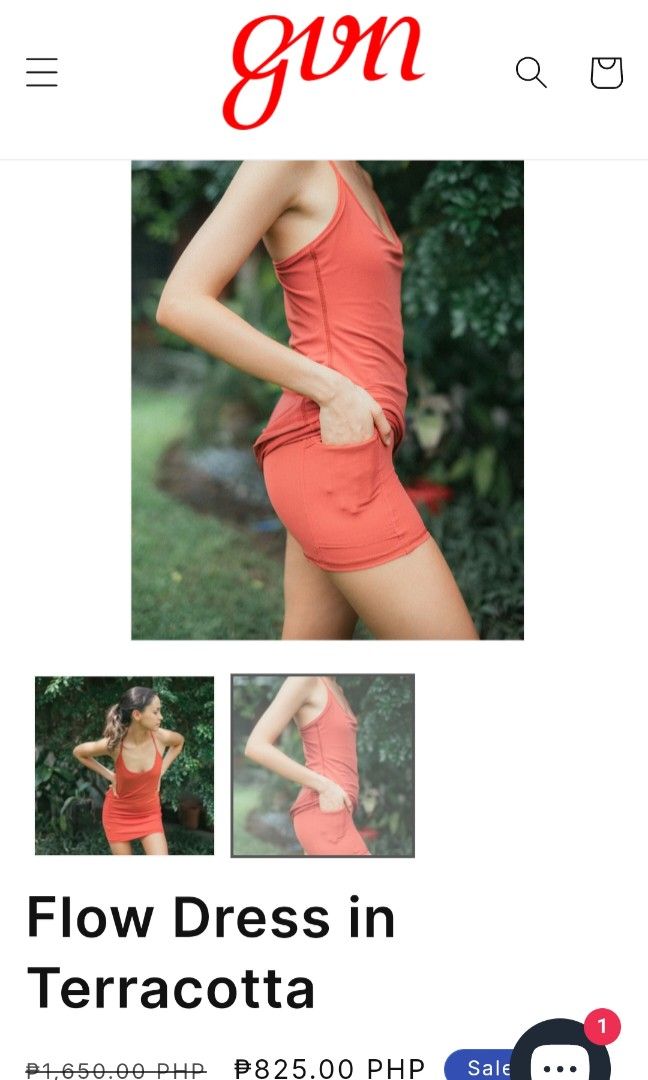 GVN Workout / Exercise Dress (Category: Activewear) located in Manila. Submitted by ynzyy (Listing ID 1324792694, Image 2). Description: BRAND NEW. It was a pandemic purchase that did not fit me. Details: - Ordered online last Dec 2022 - Medium size - Very nice muted colors that's pleasing to the eyes *See photos for website + actual images, size guide + manual measurements, and credit card payment confirmation. Bought for: ₱2,970 for 2 (currentl