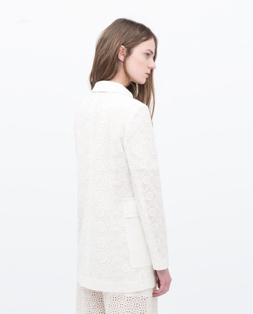 Zara white lace jacket on sale