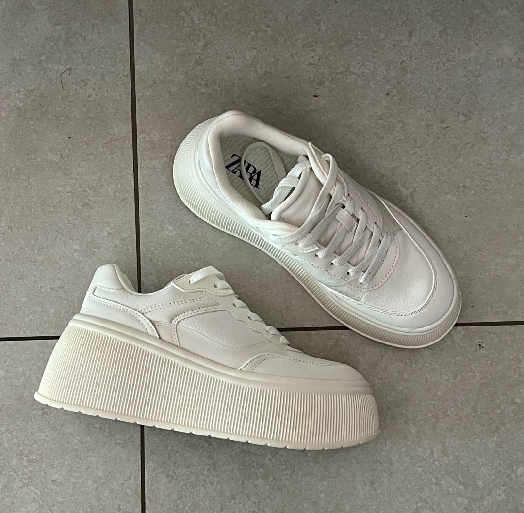 Zara white tennis shoes on sale