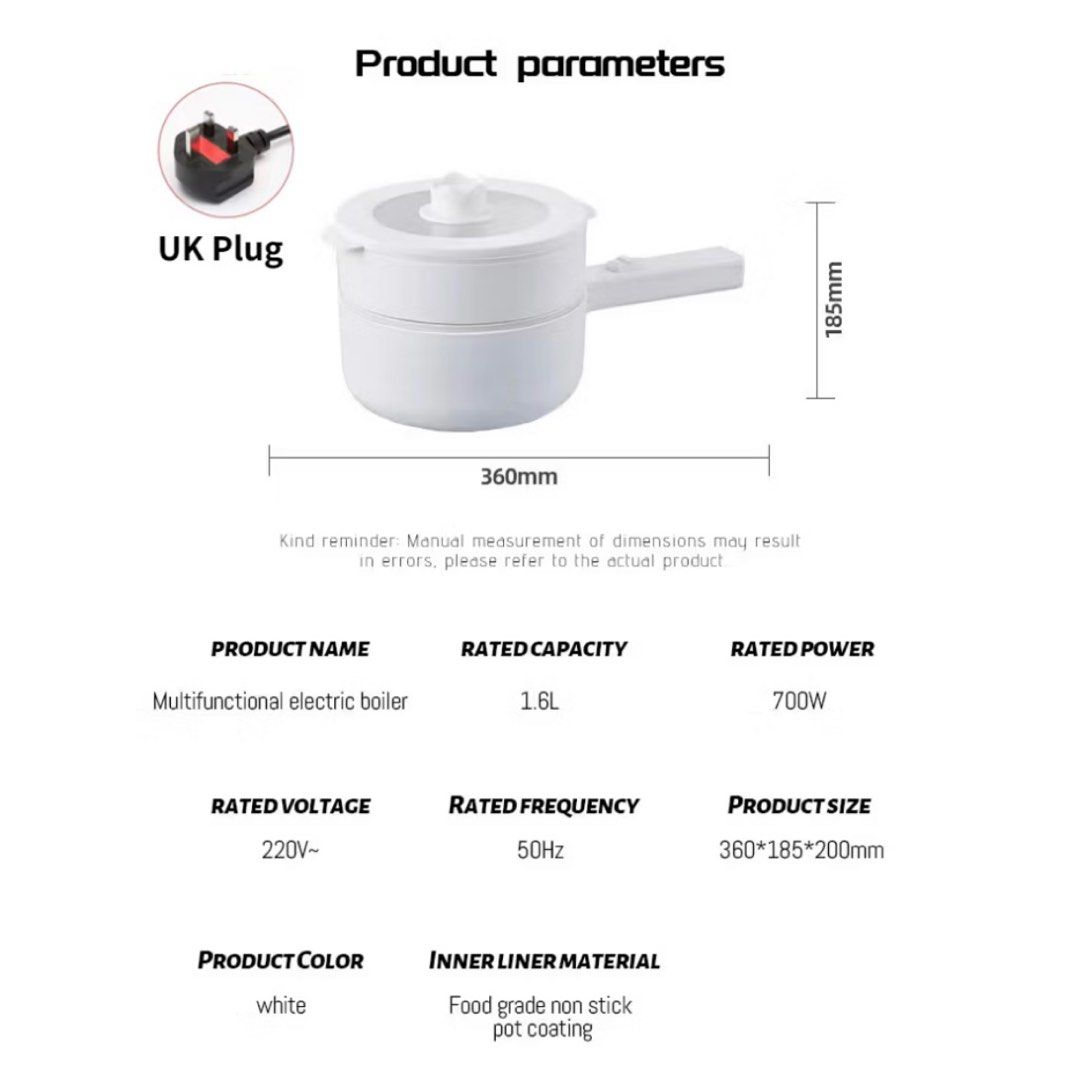 1.6L Multifunctional Non Stick Cooker Non Stick Pot Non Stick Pan Multipurpose Cooker 3 in 1 Cooker Kitchen Pot Frying Pan Rice Cooker