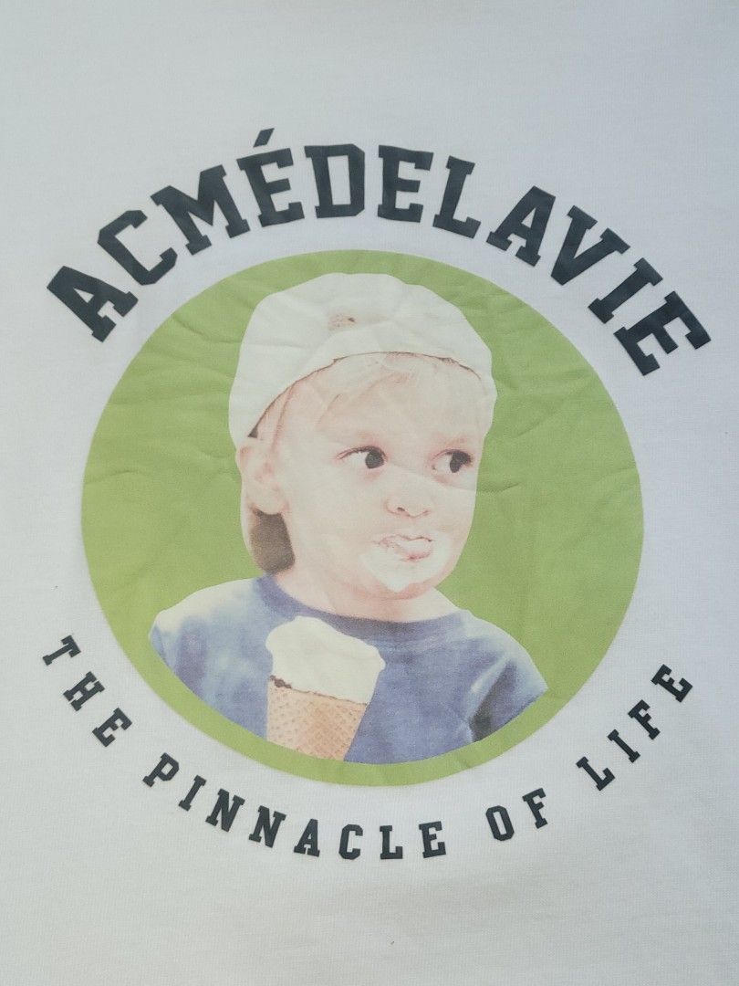 Acme De La Vie 🍦ice cream boy (Category: Luxury Apparel) located in General Santos City (Dadiangas). Submitted by hoverfinds (Listing ID 1324966727, Image 2). Description: size 1 dimes 21"×28.5" color rate 9.7/10 Php 750shipped jnt There is some wear and tear. Please consider this before purchasing..