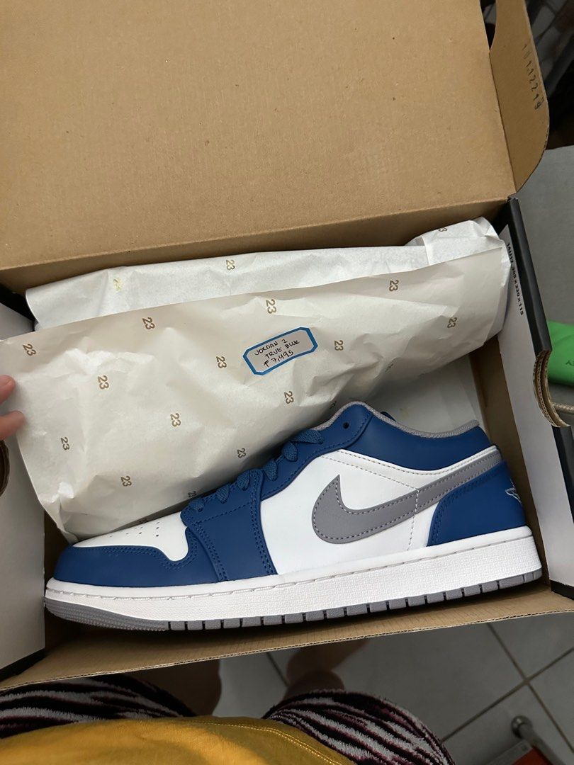 Air Jordan 1 Low True Blue (Category: Sneakers) located in Makati City. Submitted by skormypreloved (Listing ID 1325031586, Image 2). Description: Air Jordan 1 Low True Blue 100% authentic & brandnew Size 10.5 .