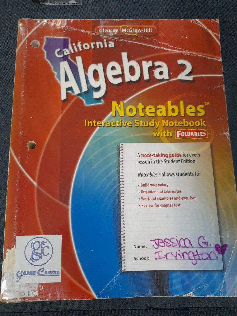 Algebra 2 Noteables Interactive Study Notebook woth Foldables Mcgraw Hill (Category: Textbooks) located in Pasay City. Submitted by ayin3 (Listing ID 1324972132, Image 1). Description: item is im excellent condition pages still very fresh pm for order very thick book with some markings on some pages.