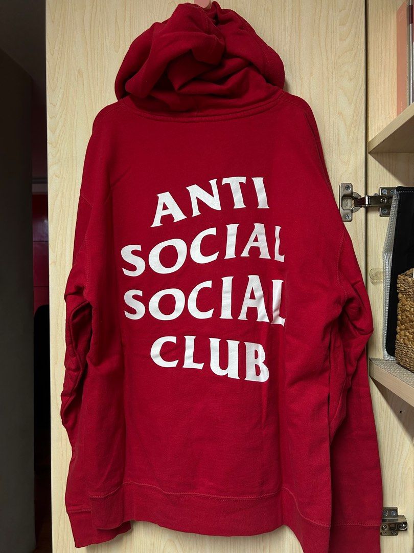ANTI SOCIAL SOCIAL CLUB red hoodie (Category: Coats, Jackets and Outerwear) located in Pasig City. Submitted by closet4hope (Listing ID 1325008598, Image 2). Description: Authentic and in good condition — no snags, tears, or stains. This is an original piece that has been worn a few times, but is still in very good condition. .