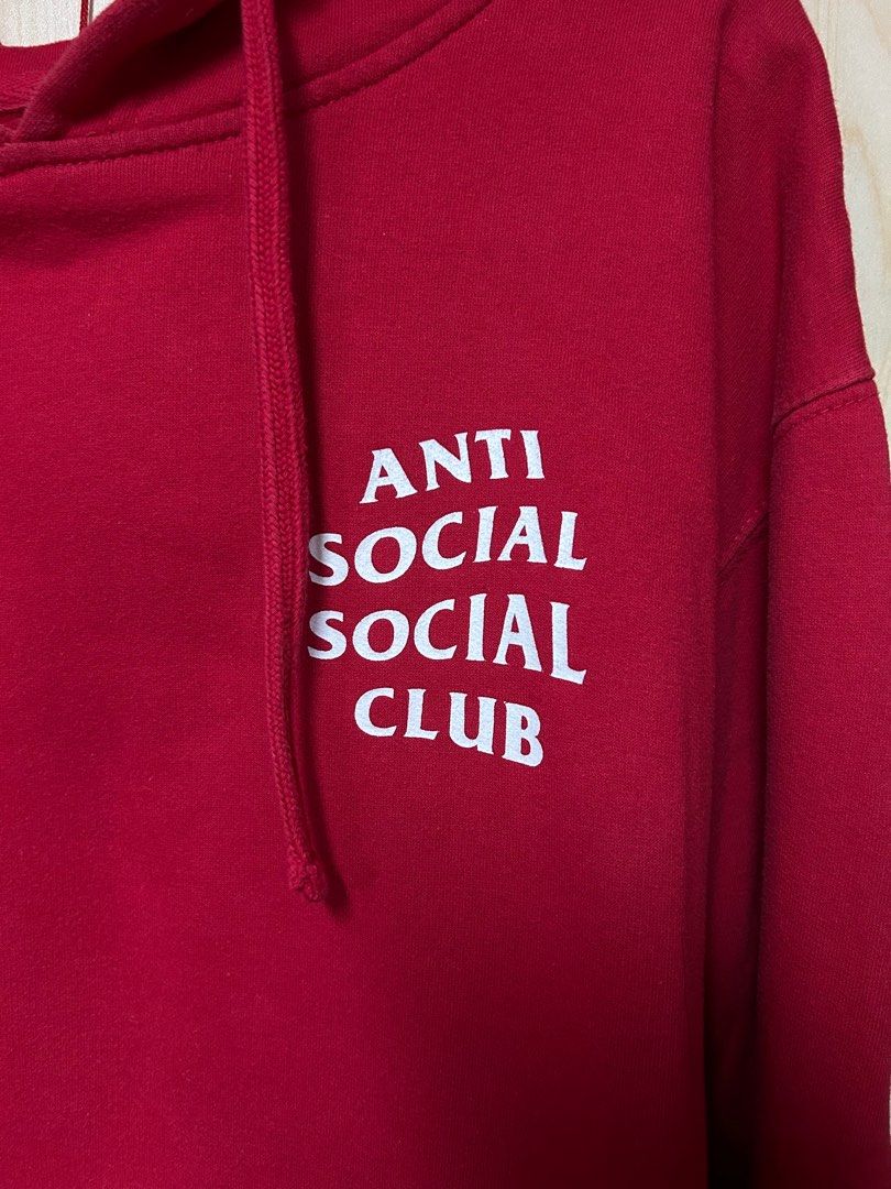 ANTI SOCIAL SOCIAL CLUB red hoodie (Category: Coats, Jackets and Outerwear) located in Pasig City. Submitted by closet4hope (Listing ID 1325008598, Image 3). Description: Authentic and in good condition — no snags, tears, or stains. This is an original piece that has been worn a few times, but is still in very good condition. .