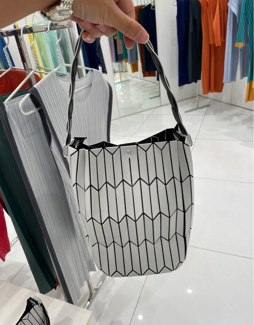 Bao Bao Issey Miyake bucket bag grey color Men s Fashion Bags Sling Bags on Carousell