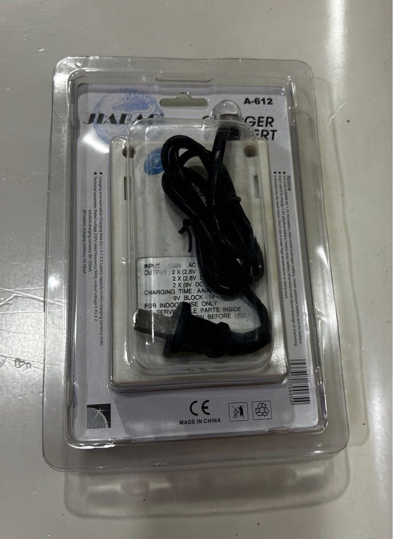 battery charger (Category: Electrical, Adaptors & Sockets) located in Mandaluyong City. Submitted by jeunefille168 (Listing ID 1325082059, Image 2). Description: new (never used) Jiabao battery charger charger expert A-612 for nickel hydrogen and nickel cadmium batteries shipping for the account of the buyer payment options: bpi bdo or gcash no reservations allowed.