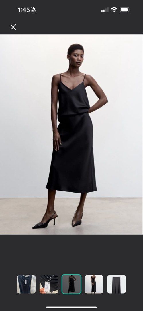 Black satin skirt mango clearance