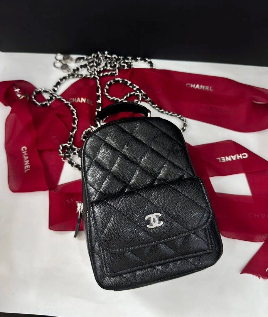 chanel 24p mini backpack Phone Holder with Chain Pink Multicolor Tweed Lig Description Product Material Chanel 24P mini backpack SHW,