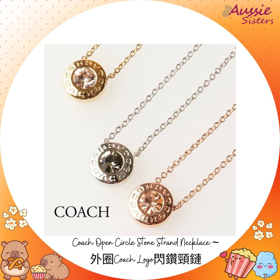 Coach open circle stone strand necklace new arrivals