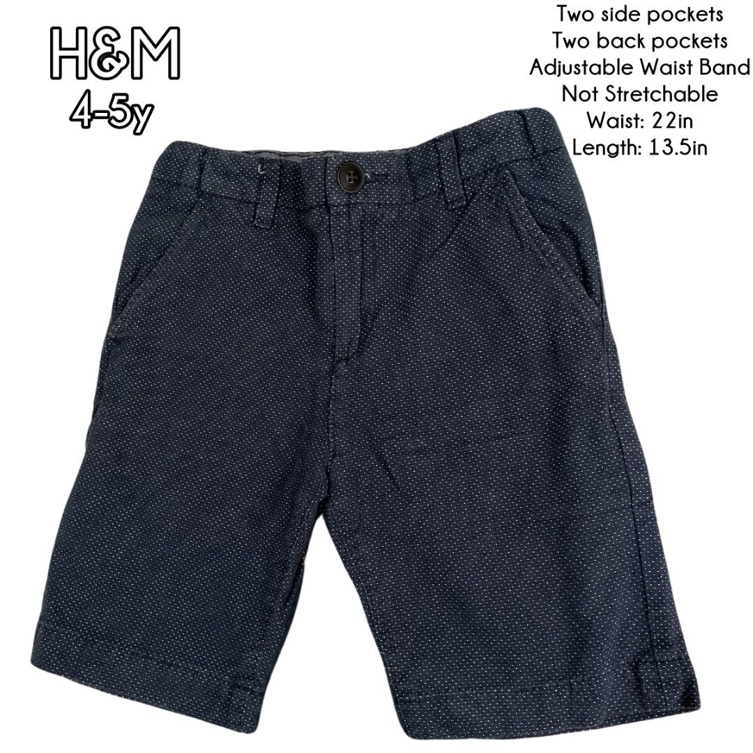 COD Lalamove Original H M Shorts 4 5y Dark Blue Shorts Polka White Walking Shorts Formal Short Boys Shorts 4yo 5yo Toddler Shorts Wedding Formal Boys Kinder Babies Kids Babies Kids Fashion