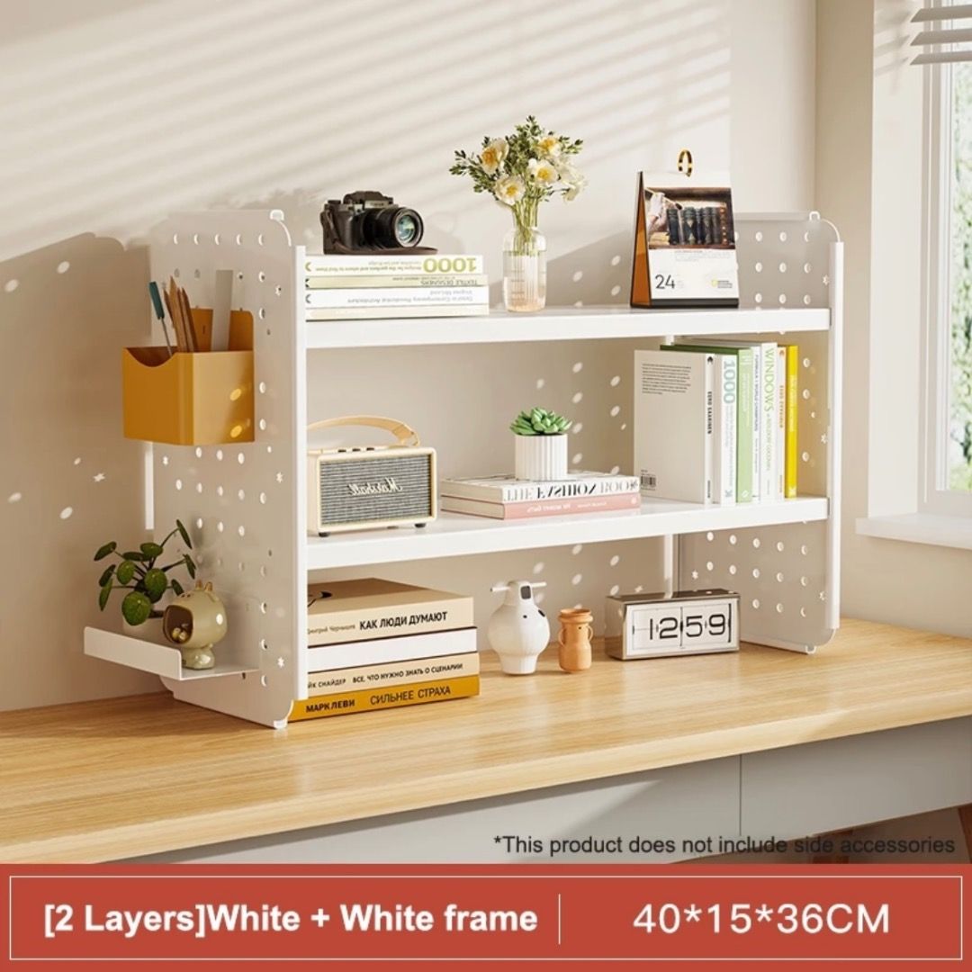 JKGHK Wood Desktop Bookshelf, Adjustable Expandable Tabletop Storage Rack Organizer Shelves For Books/documents/cosmetics/office Supplies, Etc - View #9