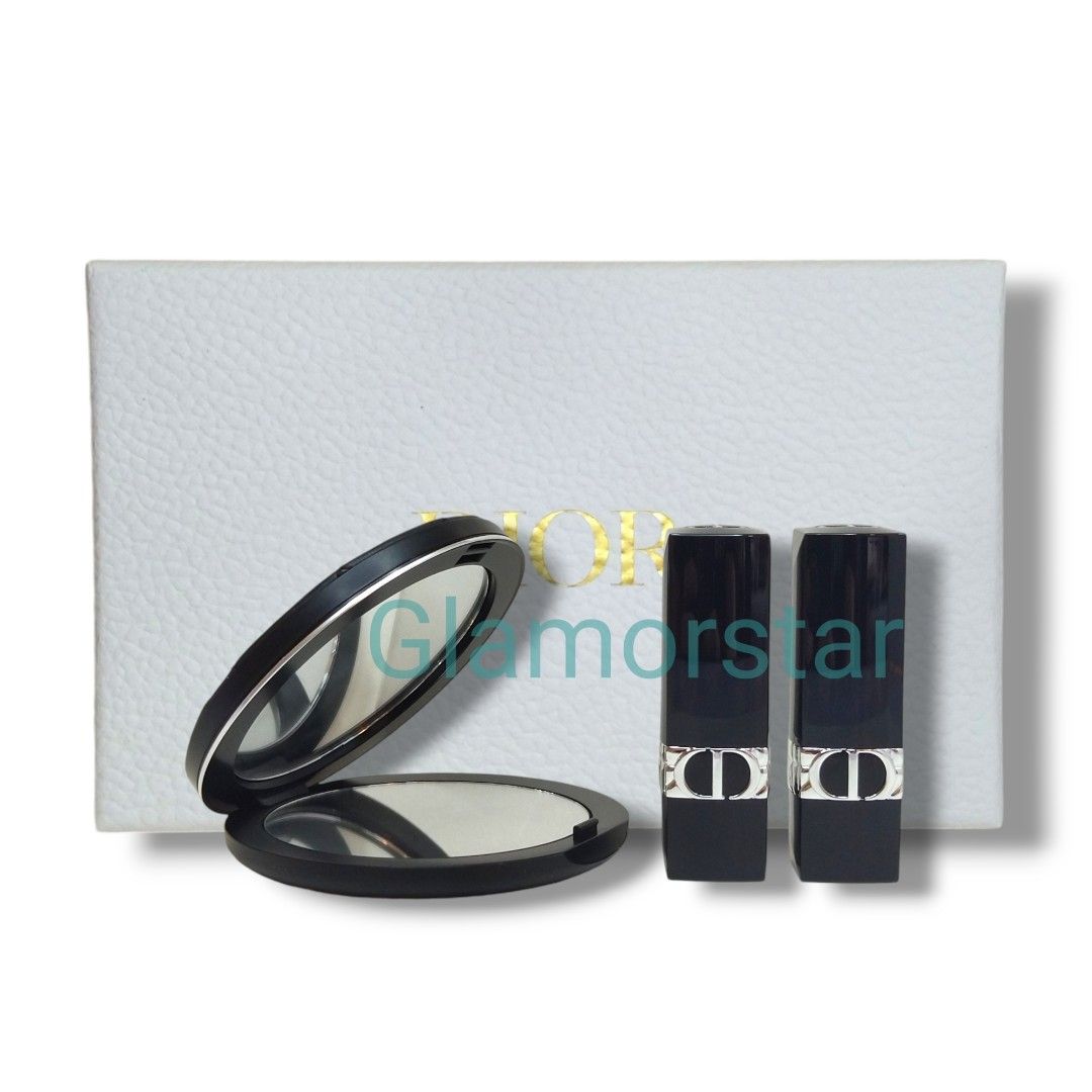 DlOR Double Mirror with 2 pcs Mini Lipstick Set, Beauty & Personal Care ...