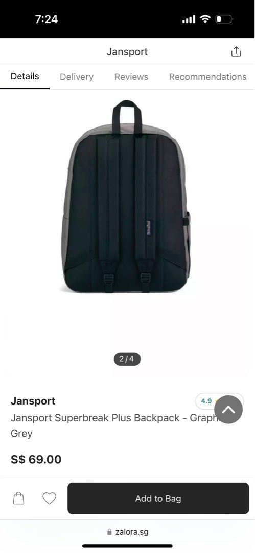 Grey Jansport harvasack bagpack Women s Fashion Bags Wallets Backpacks on Carousell
