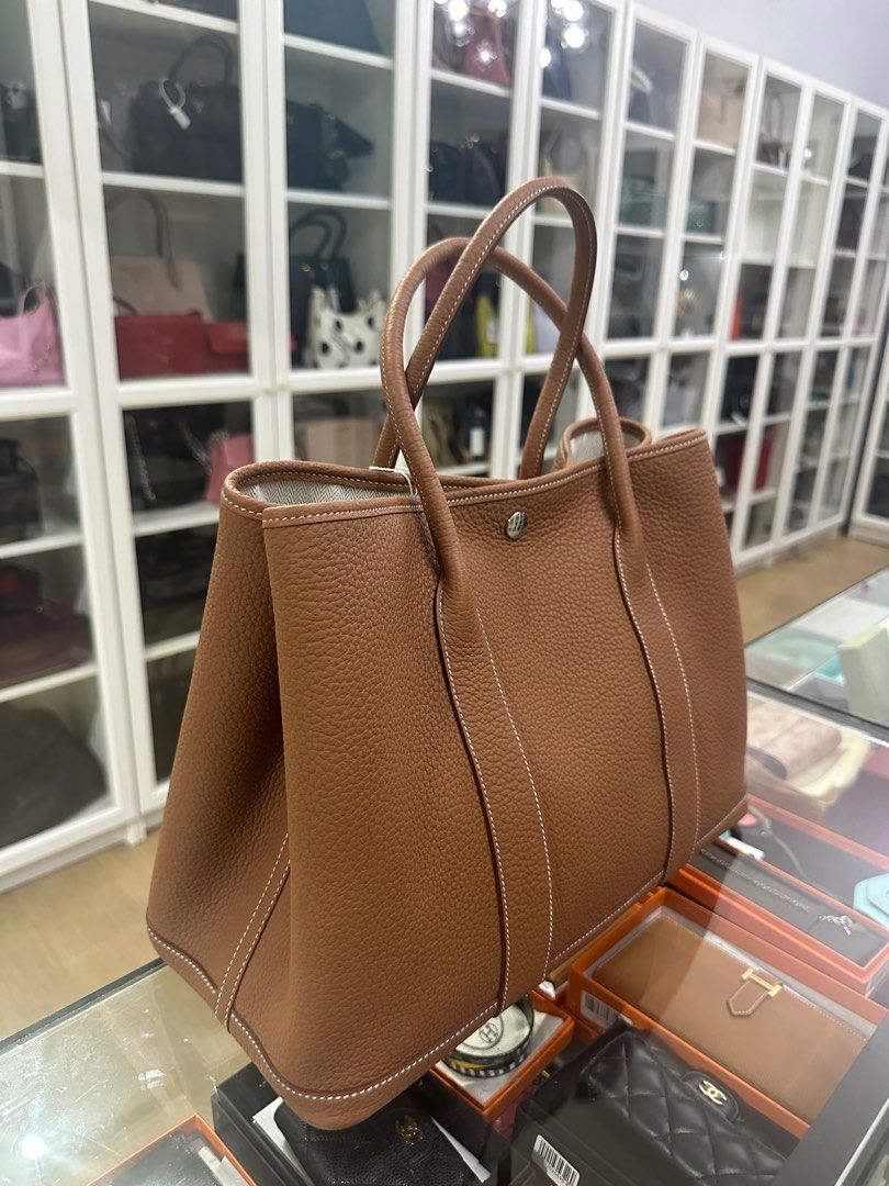 Hermes Garden Party Tote 36 Gold Brown Negonda Leather Palladium Hardware Stamp U Luxury Bags Wallets on Carousell