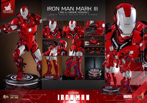 Hot toys iron man mark III mms744d64 red chrome version, Hobbies - Main Image