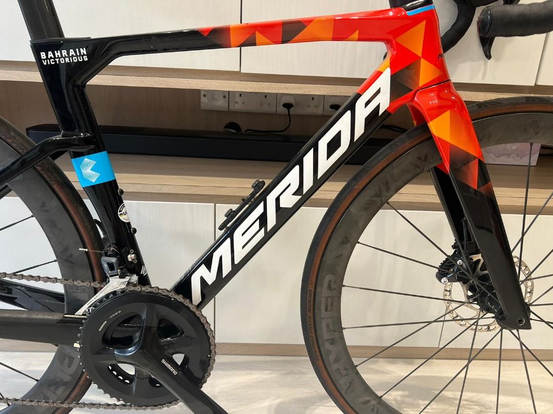 MERIDA Reacto 5000 (Category: Bicycles) located in Singapore. Submitted by benson.yew (Listing ID 1324987300, Image 2). Description: Merida Reacto 5000 (2022) model Carbon wheel set by Windspace Hyper Bike frame size : XXS, 47cm Low-ballers will be ignored politely For more pictures or questions, just msg thanks!.