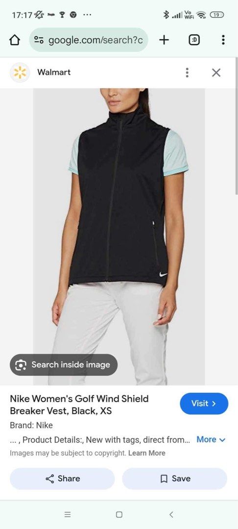 Nike shield wind women's golf vest top
