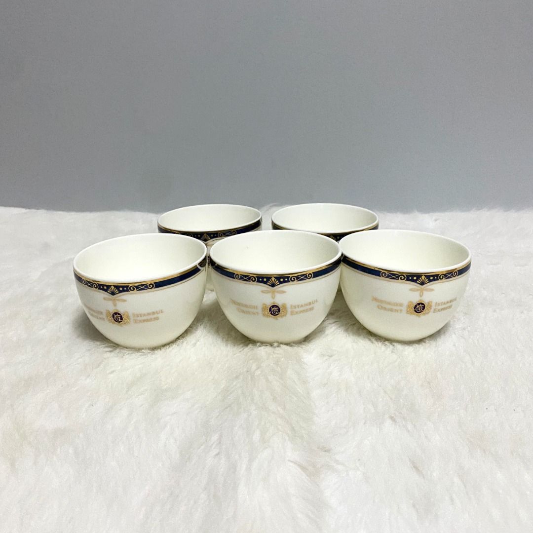 Nostalgie Istanbul Orient Express White Gold Teacups (Category: Coffee & Tea Tableware) located in Consolacion. Submitted by posh_avenue_home (Listing ID 1324957955, Image 1). Description: In very good condition. From Japan. 2.5" x 3"..