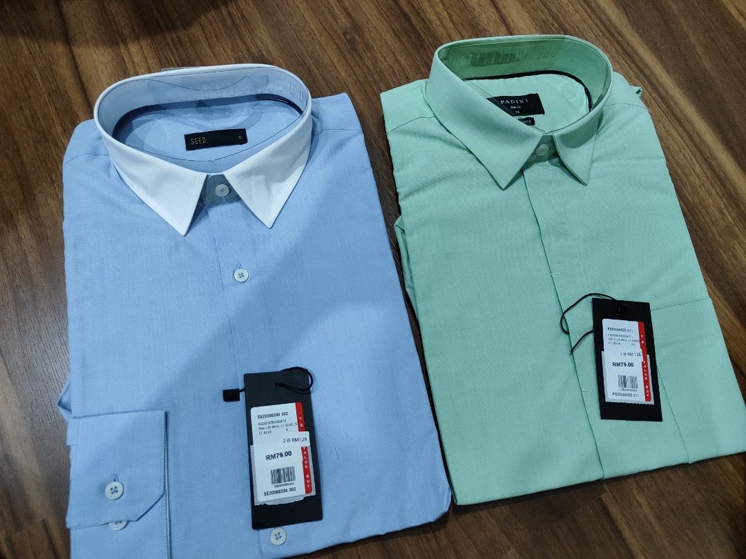 Padini formal shirt, long sleeves. Rm100 for 2 pieces, Men's Fashion, Tops  \u0026 Sets, Formal Shirts on Carousell