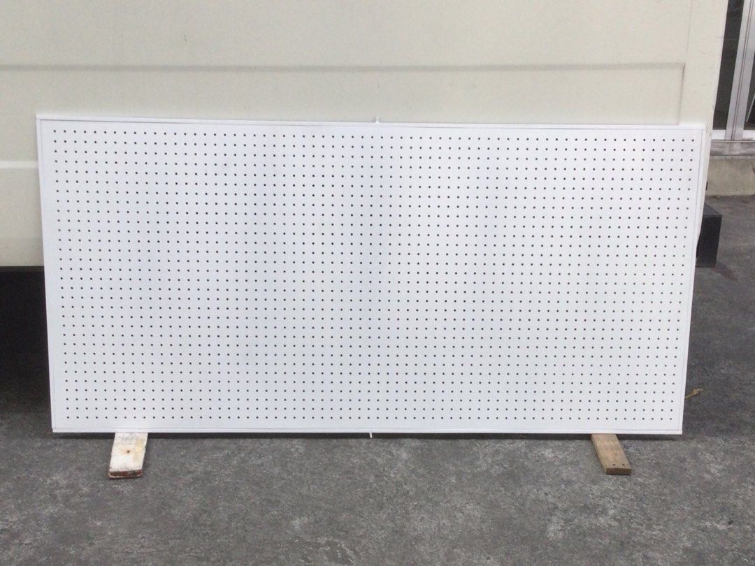 Perforated Board with frame for wallmounted ( Pegboard ) (Category: Wall Decor) located in Manila. Submitted by shelvesanddisplay (Listing ID 1324938954, Image 2). Description: Size: 83cm x 150cm 83cm x 170cm 83cm x 190cm Thick: 1mm Color : white powdercoated Material: metal powdercoated Shelves and display 1449 pres. Quirino ave. Paco Manila beside A Taste of italy Celphone no. : 09177269749 and 09177268814 Telephone No. : 7215-6272 and 85625004