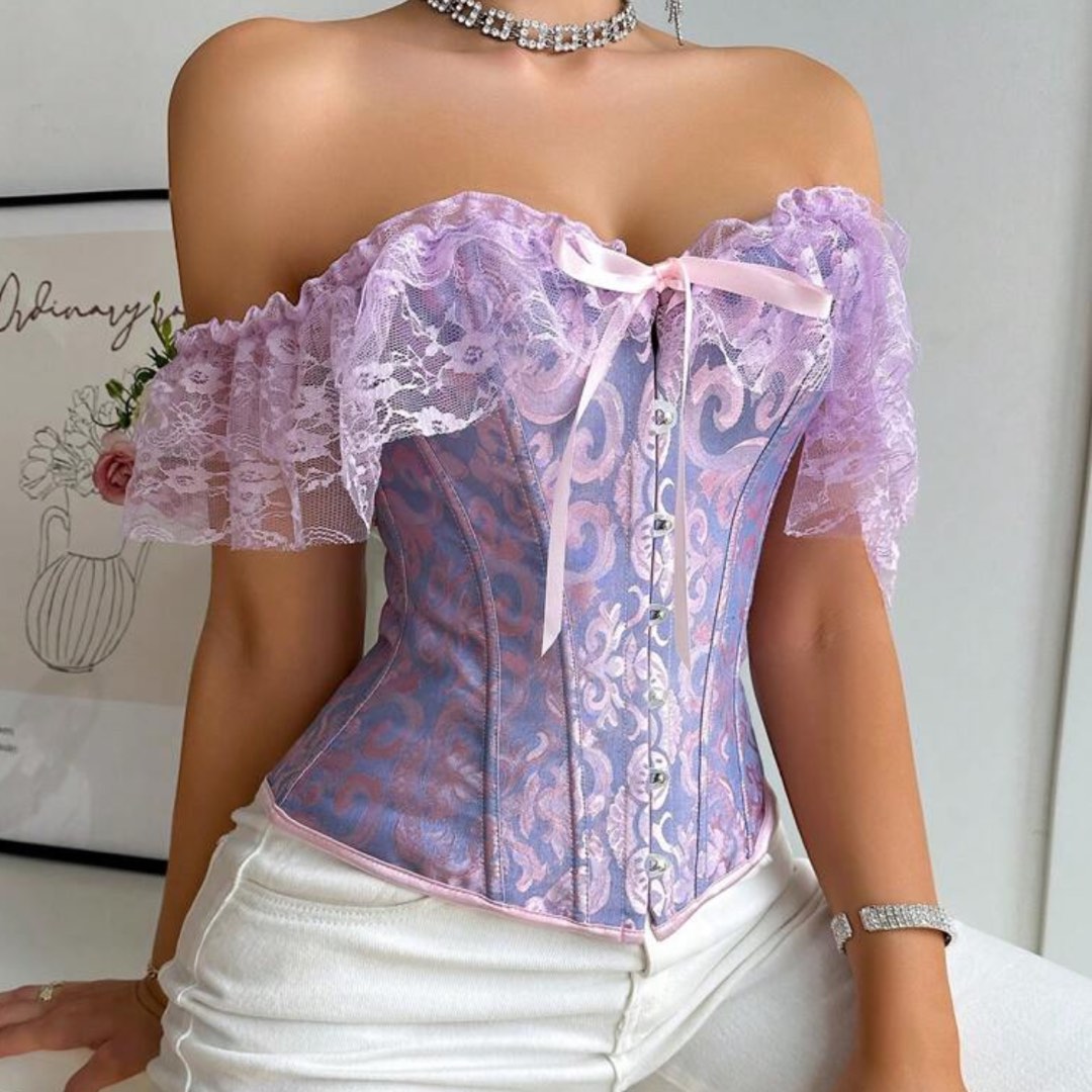Purple Corset Rapunzel Cosplay Cottagecore Women s Fashion Tops Blouses on Carousell
