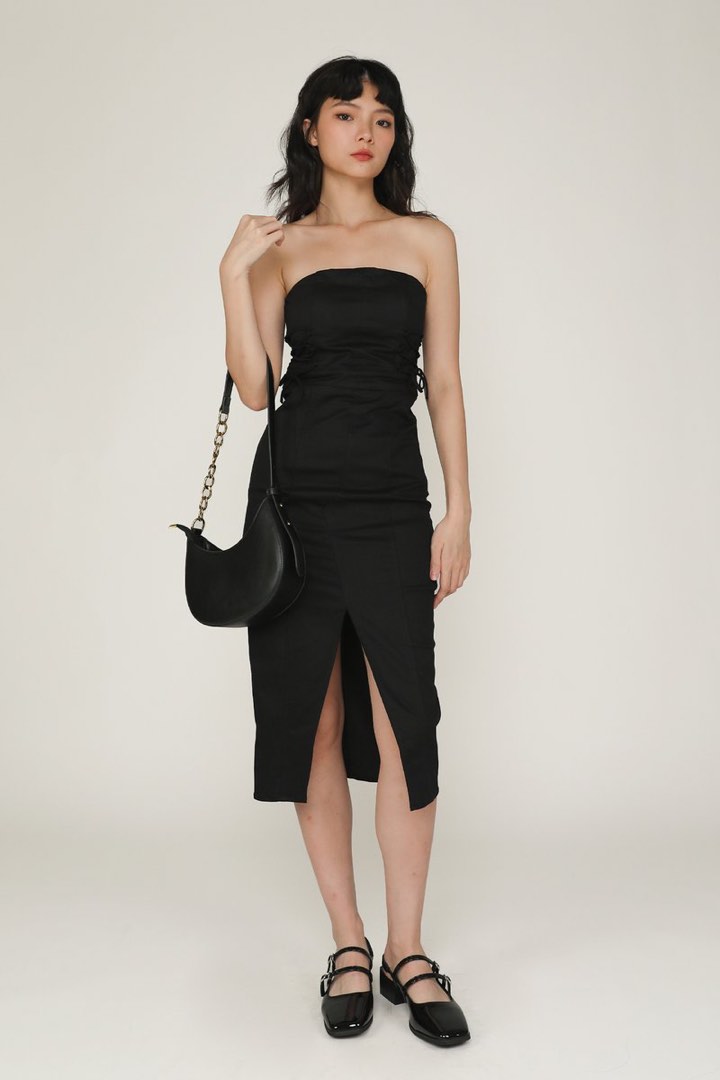 Lace up tube dress cheap