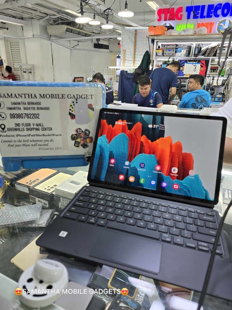 Samsung Galaxy Tab S7 Plus 8gb 256g LTE Cellular (Category: Android) located in Quezon City. Submitted by samanthaga21954 (Listing ID 1325003203, Image 2). Description: Samsung Galaxy Tab S7 Plus 8gb 256g LTE Cellular Secondhand Keyboard and pen Included Onhand Stock.