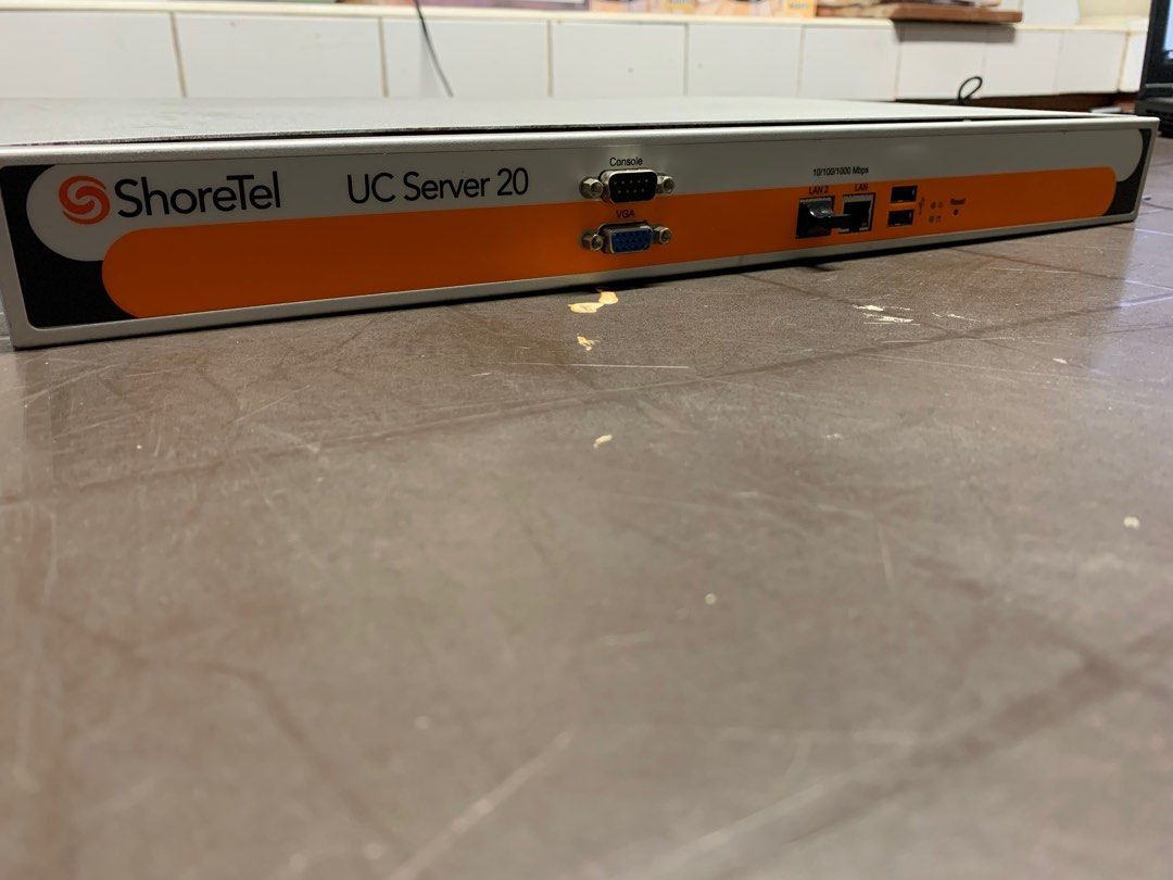 ShoreTel UC-20 Unified Communications Server (Category: Networking) located in Paranaque City. Submitted by seb_trading (Listing ID 1325087517, Image 2). Description: ShoreTel UC-20 Unified Communications Server The ShoreTel UC-20 Unified Communications Server was designed to simplify delopyment. It is equipped with an Intel Celeron E3400, DualCore 2.6 Ghz processor. Features Processor: Intel Celeron E3400, DualCore 2.6Ghz, 800FSB Memory: 4.0GB, 