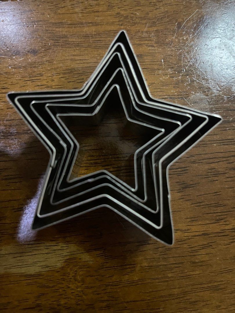 Stars cookie cutter (Category: Bakeware) located in Paranaque City. Submitted by mavconst (Listing ID 1324991187, Image 1). Description: 5 sizes star shaped cookie cutter Free for every Php300 worth of items.