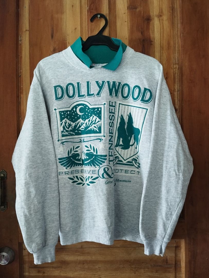 Vintage Dollywood 80s Hanes Collared Sweatshirt