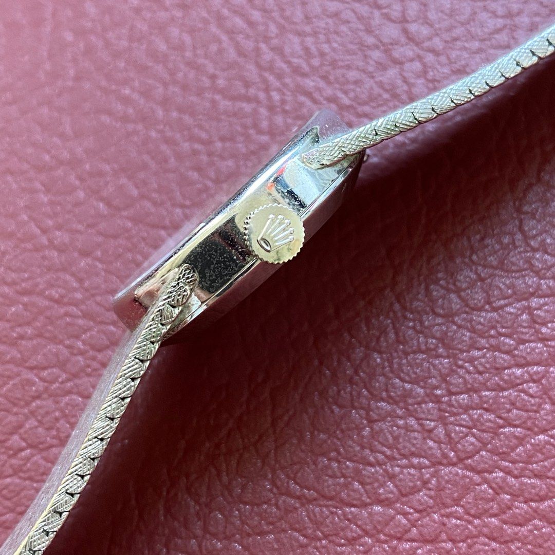 Fullset Vintage Rolex Precision Ladies Watch 18K White Gold Manual