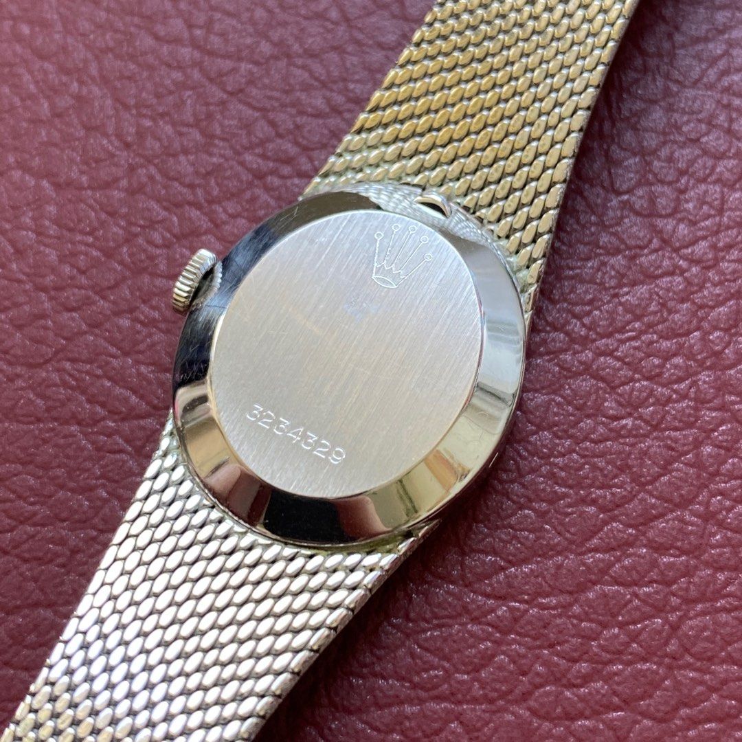 Fullset Vintage Rolex Precision Ladies Watch 18K White Gold Manual