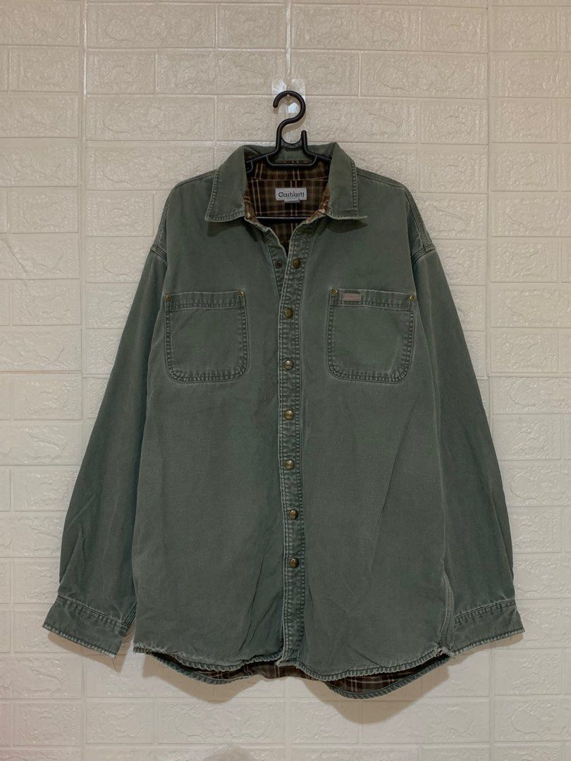 VNTG CARHARTT S96 MOS PLAID LINED JACKET Men s Fashion Coats Jackets and Outerwear on Carousell