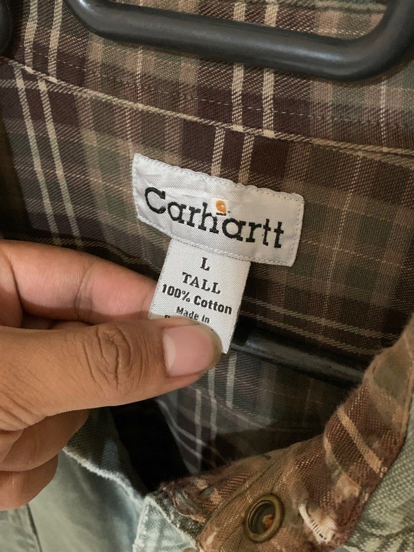 VNTG CARHARTT S96 MOS PLAID LINED JACKET Men s Fashion Coats Jackets and Outerwear on Carousell
