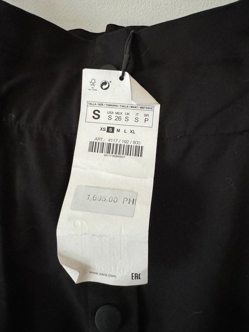Zara Black Buttoned High Waisted Skirt S (Category: Skirts) located in Quezon City. Submitted by kgshops (Listing ID 1324996407, Image 3). Description: Brand new with tags Zara black high waisted skirt with button details and belt loops. Garterised stretchy waist. Size small. Buy 3 items get 1 free Buy 5 items get 2 free Payment via BPI or GCASH.