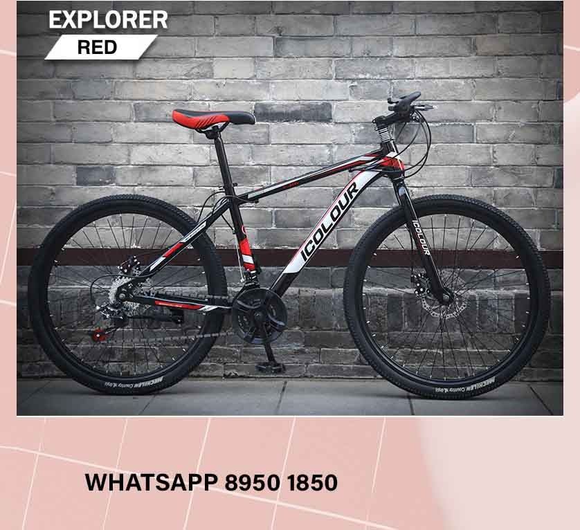 26 inch 21 Speeds Black Red iColor Mountain Bike bicycle children adult lady men 16 20