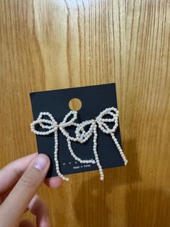 韓國購入 韓國 直送 珍珠 蝴蝶結 耳環 pearl ribbon earrings 珠珠 bling made in korea y2k ribbon64208958270082110